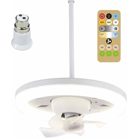 Ventilateur De Plafond électrique Avec Lumières Et Télécommande - Couleur Noir