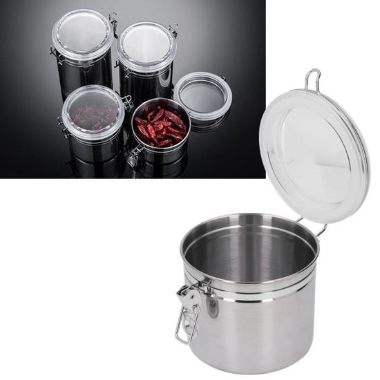 Boîte De Conservation Hermétique En Acier Inoxydable UKCOCO - Pour Café, Thé, épices, Rangement De Cuisine Compact Et Moderne