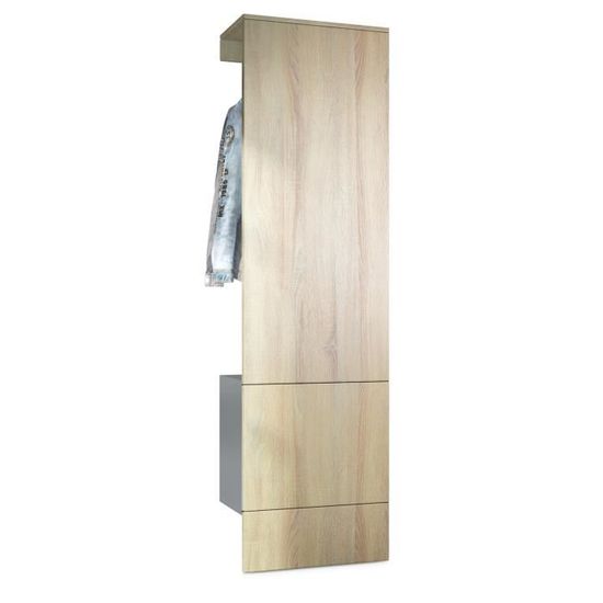 Penderie Vladon Carlton Set 2 - 105x193x35cm, Anthracite/Gris - Gain De Place Entrée