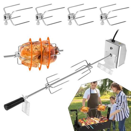 XMTECH 107cm BBQ Rôtissoire Tournebroche Set, Barbecue Tournebroche