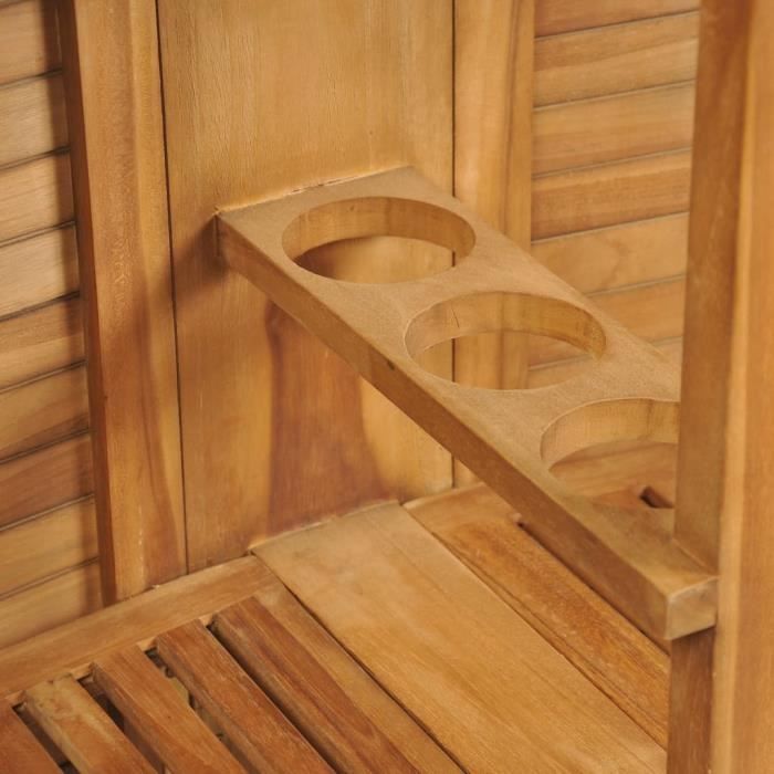 Table de bar d'extérieur Teck 155 x 53 x 105 cm-MEE