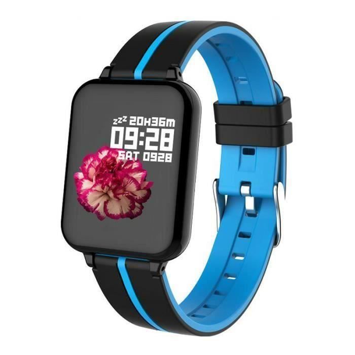 Montre Connectée de Femme Noir-Bleu B57, 1,3 - Etanche IPS Ecran Couleur Fitness Sport Surveillance Santé Sommeil