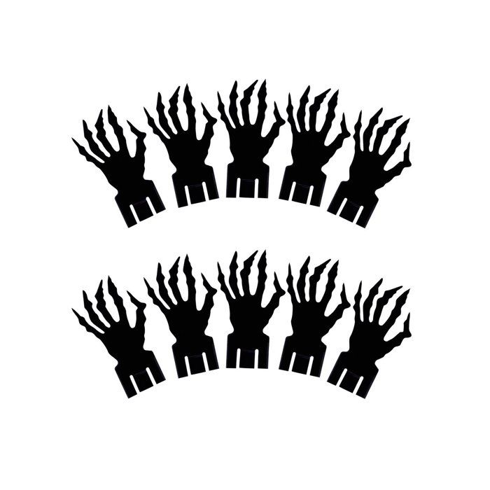 10 Décorations verre main Halloween H9cm