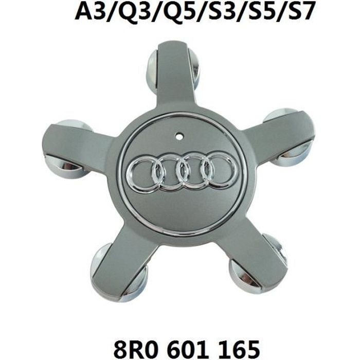 4 x Caches moyeux emblème 135mm Gris enjoliveurs de roue pour Audi A3 Q3 Q5 S3 S5 S7 #8R0 601 165