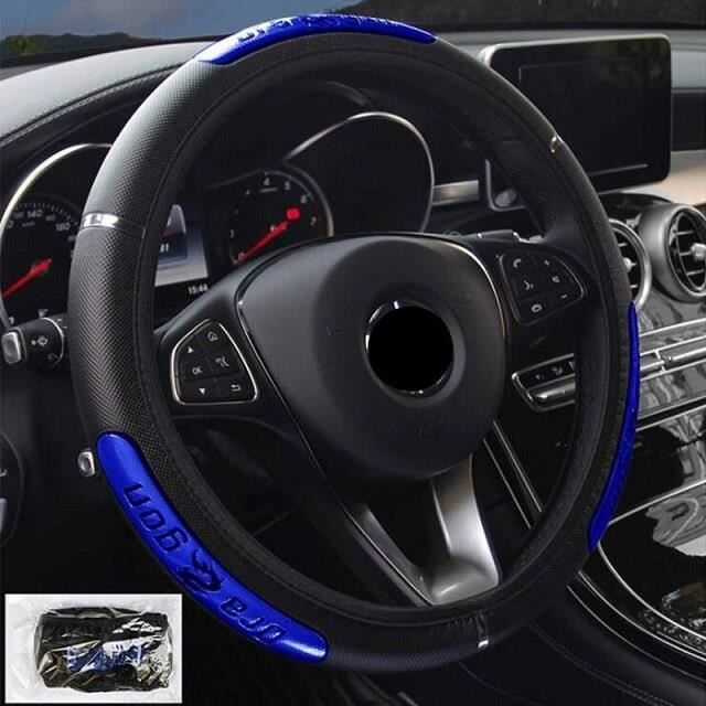 Couvre volant,Housse de volant de voiture en cuir 38CM Couverture universelle de volant de voiture, protection de voiture - Type B