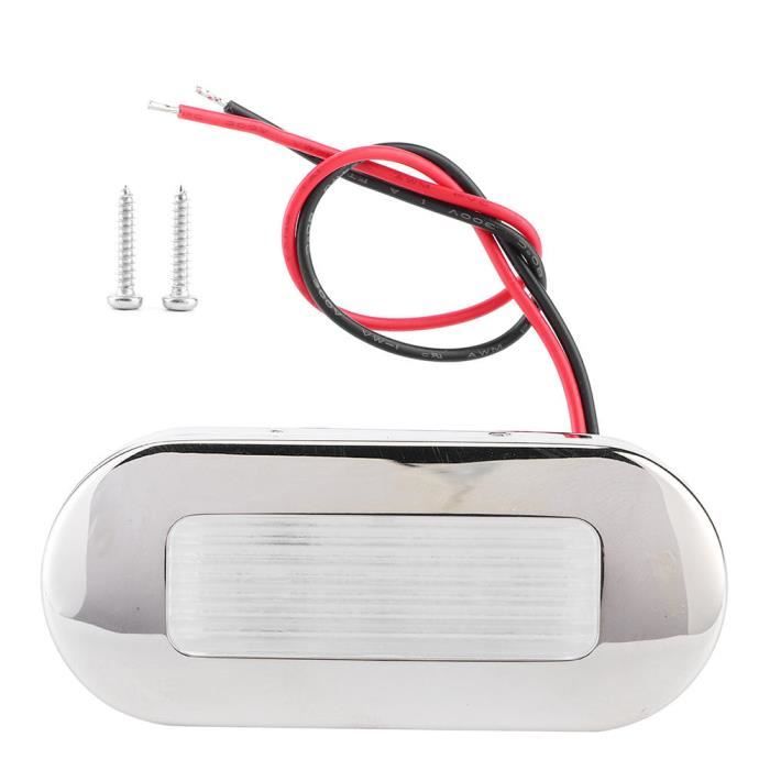 Duokon Lumière de passerelle de bateau 12V CC Lampe de courtoisie de passerelle LED forme ovale 3 perles de lampe IP67 étanche
