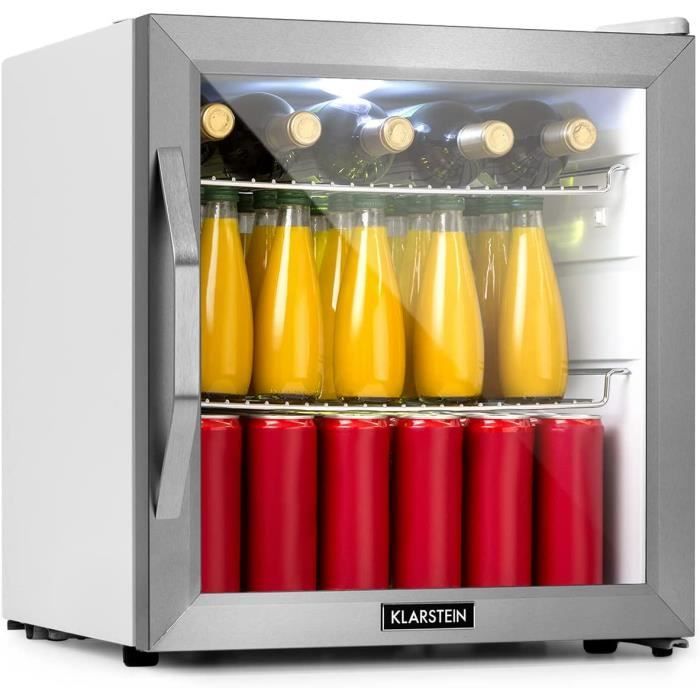 KLARSTEIN Beersafe L Mini Frigo de Chambre pour Boissons, Petit Frigo Silencieux, Mini Bar Intérieur, Petit Refrigérateur Camping