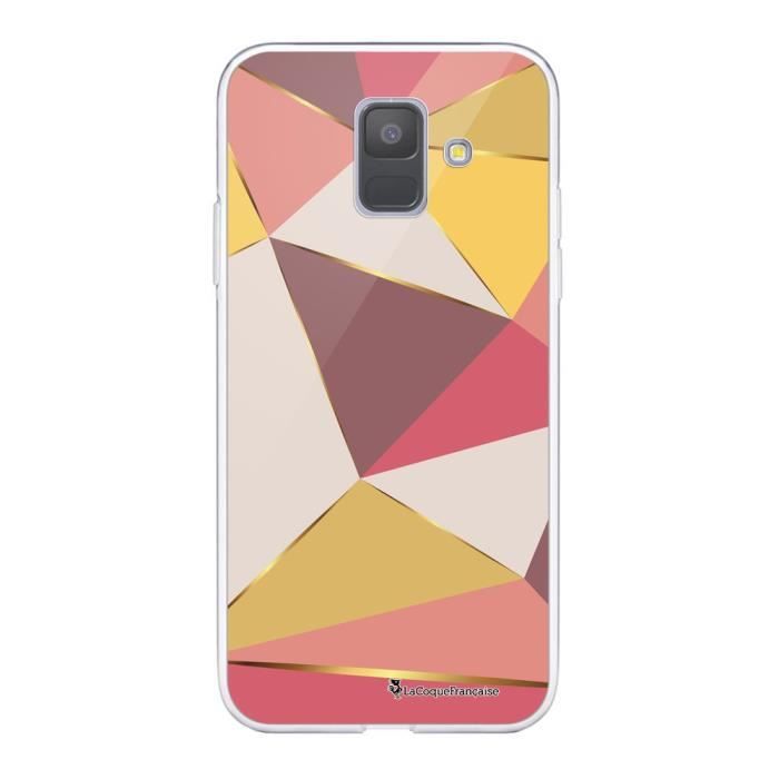 Coque Samsung Galaxy A6 2018 360 intégrale transparente Triangles roses Ecriture Tendance Design La Coque Francaise