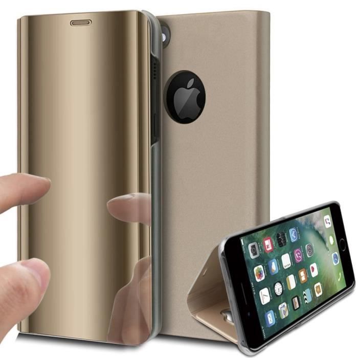 Coque iPhone 8 PLUS Rabat Transparent Support Or