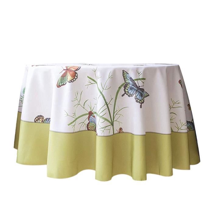 Décoratif Nappe Résistante a L'Eau D'Impression de Papillon Nappes de Tissu Sans Rides et Résistantes Aux Taches pour Table Ronde