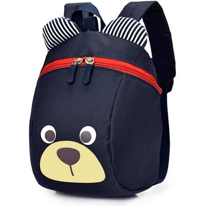 SWAREY Mini Sac à dos école Maternelle Enfant Bébé Filles tout-petit Sac Garçons Toddler avec sangles de sécurité Bleu Marine