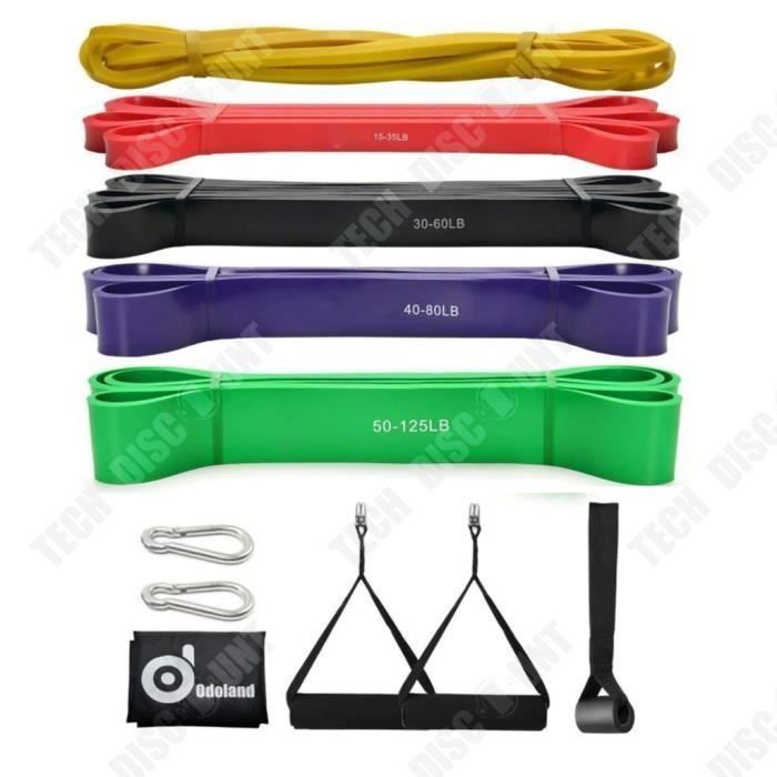 TD® 9 en1 élastique fitness unisexe musculation yoga gymnastique bande de résistance musculation fessiers ancrage jambe poignées Pil