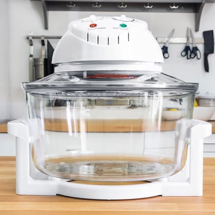 TSC - Four à convection Mini four à chaleur tournante Combi Grill 3001 12 Litres Grill 1400W Verre Blanc