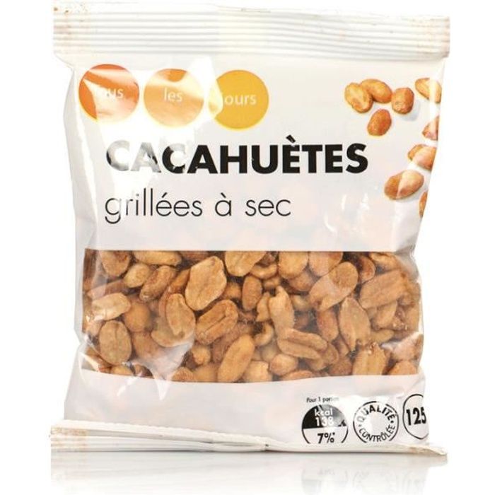 TOUS LES JOURS Cacahuètes grillées à sec 125g