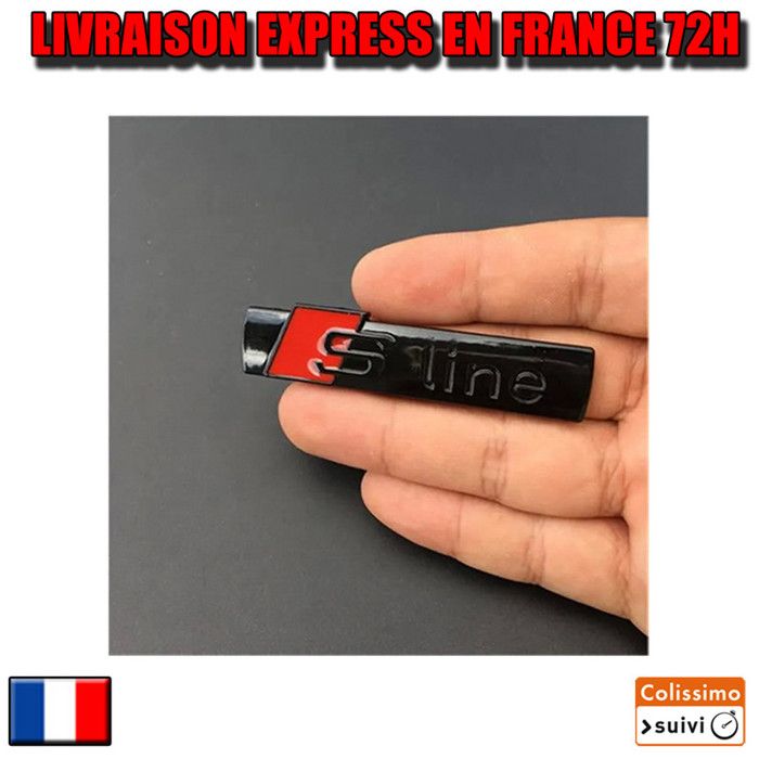 Emblème Audi S-Line Original Noir Brillant 8N0 853 601 A - Version Rouge