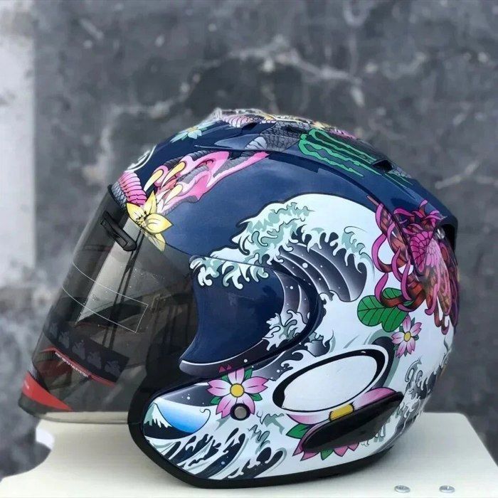 Demi-casque De Moto De Style Rétro ABS Coton Capuchon En Plastique
