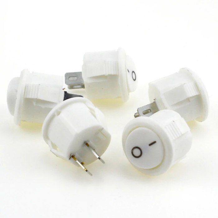 Lot De 6 Interrupteurs à Bascule Ronds 2 Pôles ON/OFF - 10A/125V Ou 6A/250V, Auto-blocage, Pour Voiture, Bateau, Bricolage