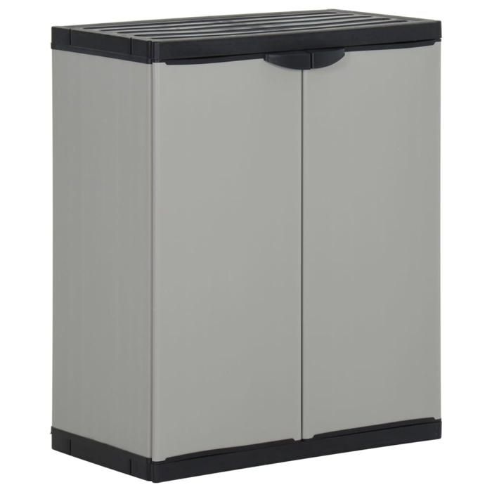 Armoire à déchets de jardin 68 x 40 x 85 cm PP gris et noir