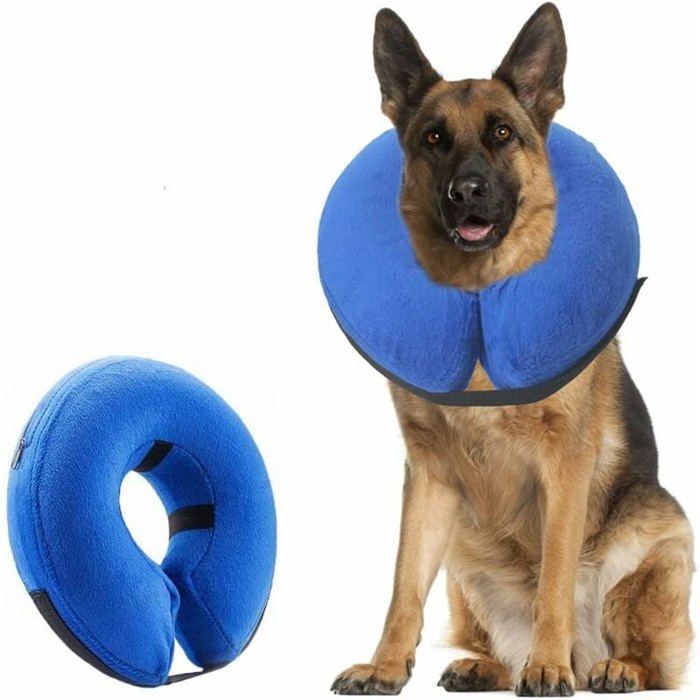 Meilleurs prix pour bleu Collier Gonflable de Rcupration Confortable Collerette de Protection pour Chien couleurs multiples ABRI DE JARDIN