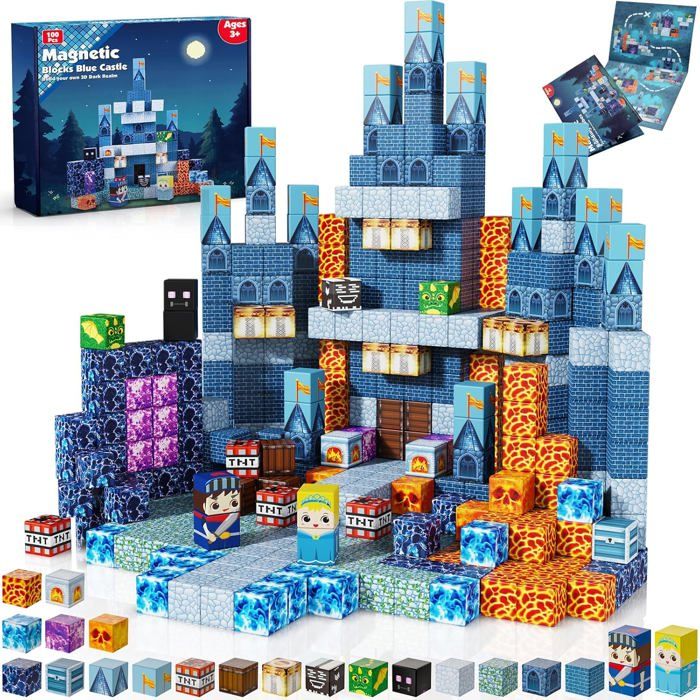 Blocs de Construction Magnétiques - OTBACT - JM100PCS - 100 Pièces - Jouet Éducatif - 3 Ans et Plus