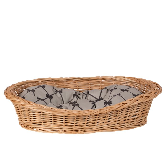 Meilleurs prix pour Panier en osier naturel pour chat et chien Ø50 cm avec coussin beige – tressé main Pologne