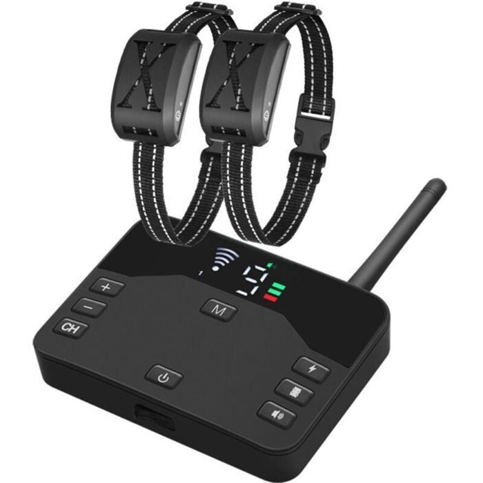 Clôture électrique sans fil pour chien - OKZ - 2 en 1 - Récepteur étanche - Rechargeable - Collier réglable