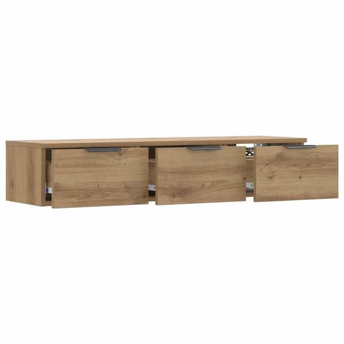 Armoire murale chêne artisanal - WIENS - 102x30x20 cm - Bois dingénierie - 60 kg capacité - Facile à nettoyer