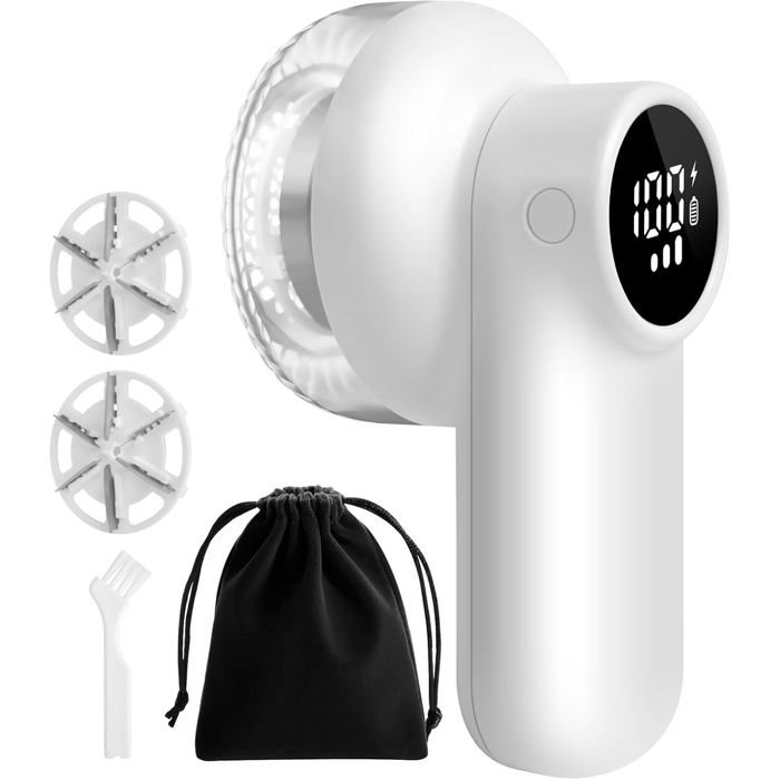 Rasoir Électrique Anti-Peluches Rechargeable – 6 Lames + 2 Rechanges, USB, Portable Pour Vêtements, Couvertures, Tissus