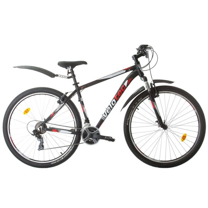 VELOTEC VTT 27.5'' Cadre Aluminium - Fourche T&eacute;lescopique - 21 Vitesses avec &eacute;quipement Shimano ( Noir & Rouge)