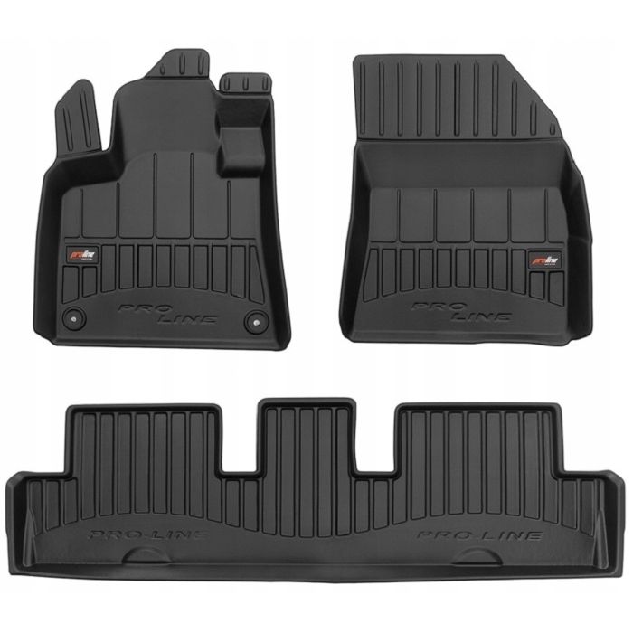 Tapis en caoutchouc pour voiture - FROGUM - CITROEN C4 Grand Picasso 2 2013-2019 - 3 pièces (2 avant + 1 arrière) - Noir