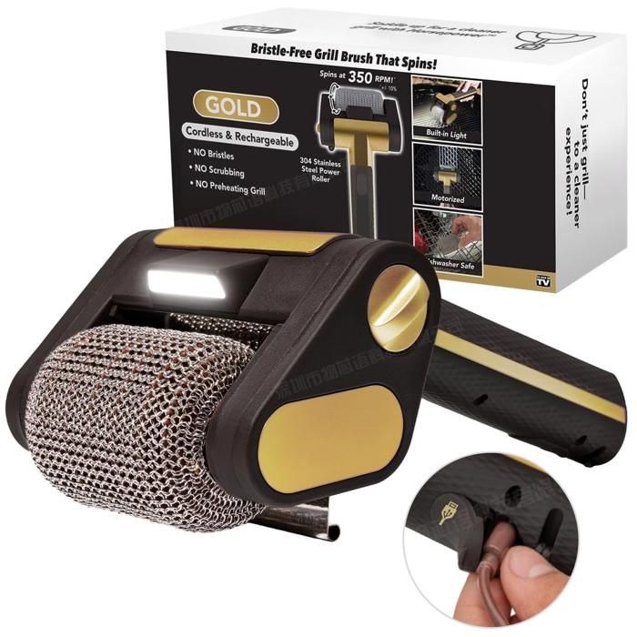 Brosse de Nettoyage Électrique pour Grilles de Barbecue Rouleau Motorisé en Acier Inoxydable 304 Moteur 350 Trmin