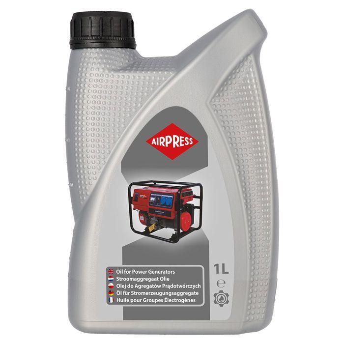 Huile pour générateurs 4-temps - Airpress - 1L - 10W/30 - Pour groupes électrogènes - Pour tondeuses
