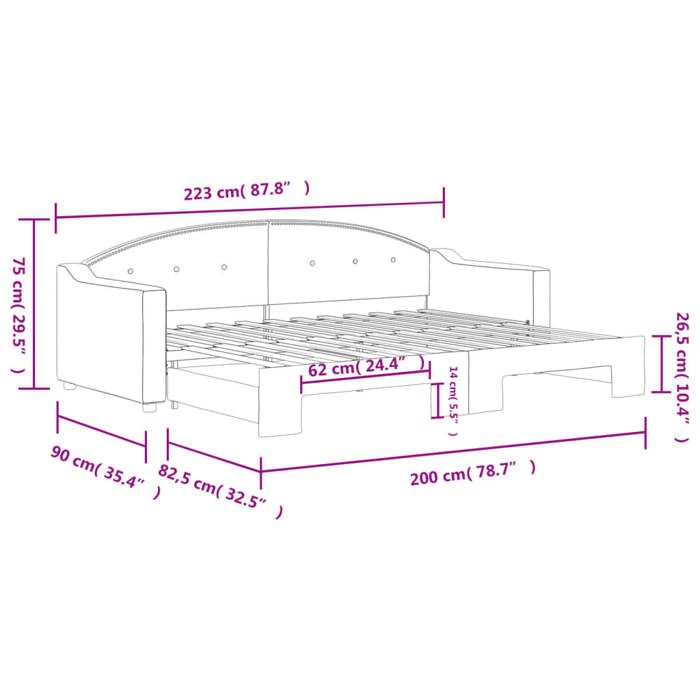 Remise 2026®Structure de lit adulte - Single lit - Lit de jour avec gigogne - sans matelas - 80x200cm 362 1786458