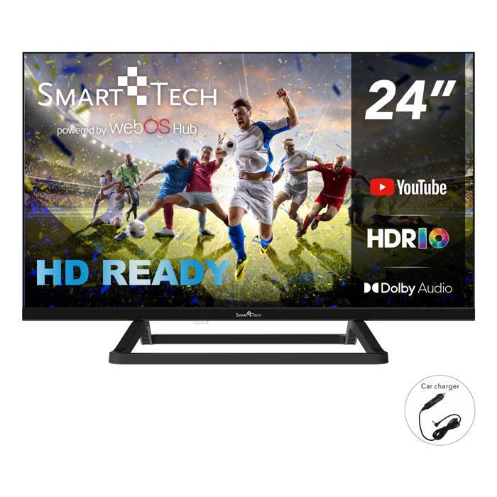 SMART TECH TV LED HD 24' (60 cm) Smart TV Web OS-24HW01V3- Netflix, Prime Video, Youtube 3xHDMI - 2xUSB -Dolby Audio