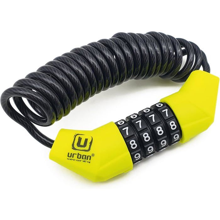 Mini Cadenas Cable pour Velo Extensible avec CombinaisonLéger et CompactAntivol Casque MotoCâble Acier Tressé Ø4150 cm