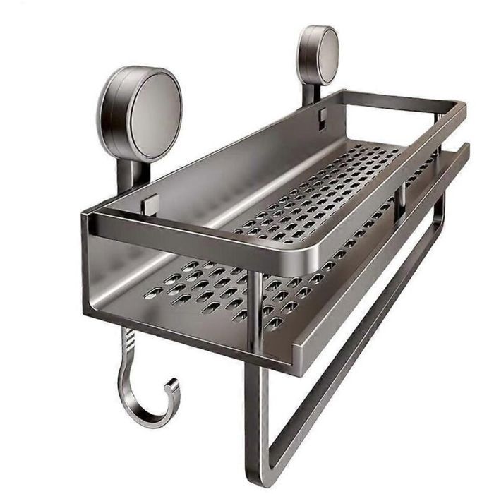Organisateur de douche à ventouses - Virex® - Étagère murale amovible - Panier de douche - Aluminium spatial - ABS