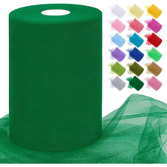 Rouleau de Tulle Vert 15cm x 91m Tulle Mariage Polyester Maille Tissu Ruban Mariage pour Tutu Jupe Emballage 15cm x 91m Vert