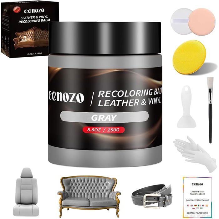 Kit Reparation Cuir Teinture Cuir Gris Peinture Cuir Liquide Pâte