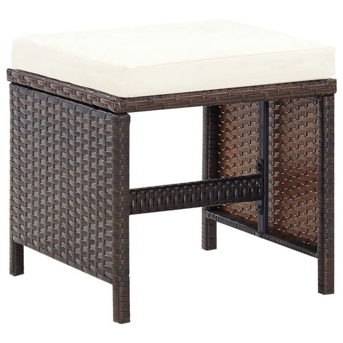 Mode Jeu de chaise et tabouret de jardin CHEZ YIYI Set de 4 Fauteuil de relaxation élégant Résine tressée Marron 52x60x84217