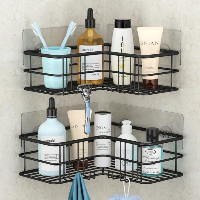 Étagère de douche dangle - VETOBIOL - Lot de 2 étagères - Acier inoxydable 304 - Résistant à la rouille Étagère de douche dangle - VETOBIOL - Lot de 2 étagères - Acier inoxydable 304 - Résistant à la rouille