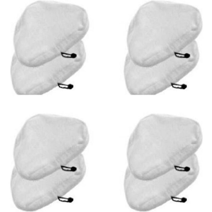 8 Lingettes Microfibres Triangulaires pour Balai Vapeur H2O MOP – Recharges Universelles