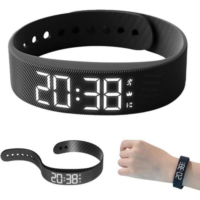 Bracelet De Réveil Vibrant Silencieux Montre Réveil Rechargeable Par USB Montre De Rappel D’Alarme Vibrante Pour Hommes Femme
