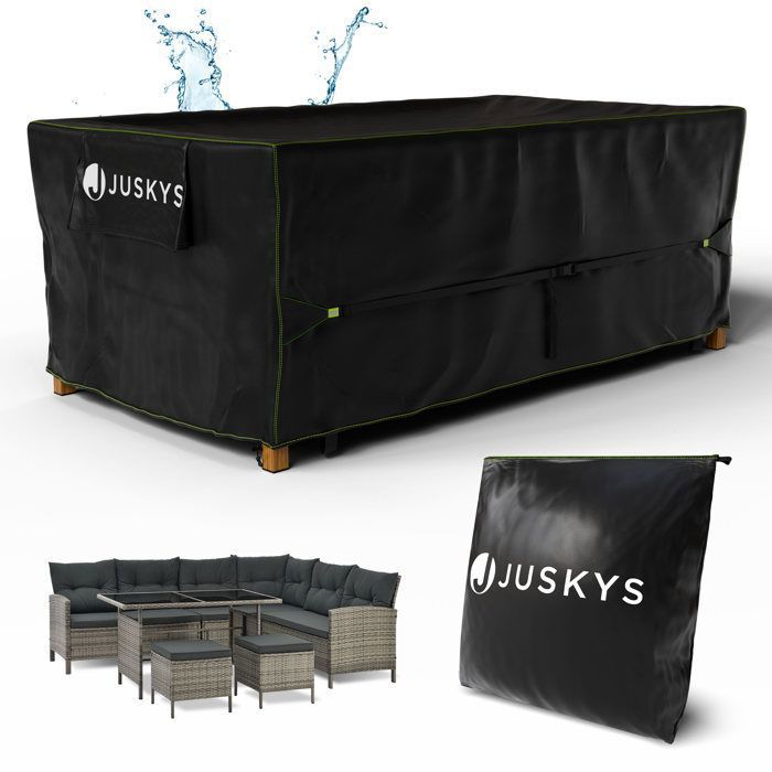 Housse de Protection pour Mobilier de Jardin Juskys CoverSafe Pro - 210 x 110 x 75 cm - Polyester - Étanche