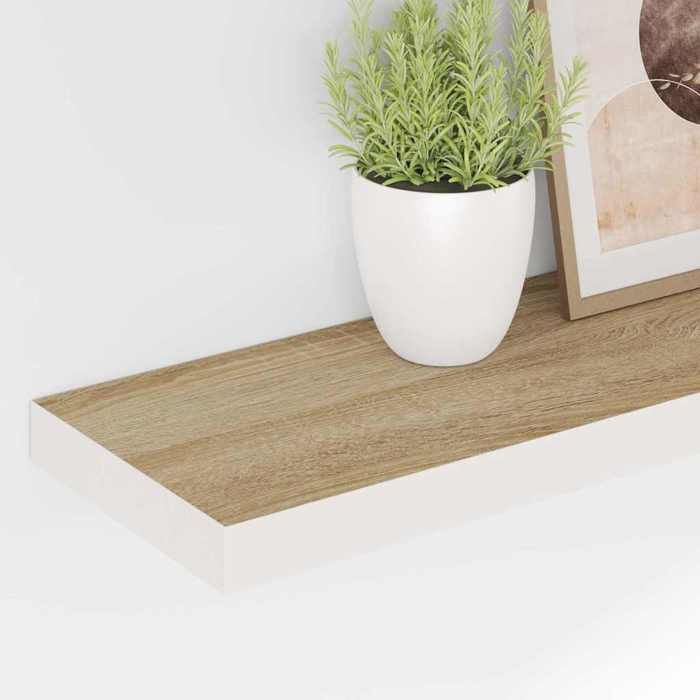 Neuf& 1596 Organisateur étagère - vidaXL - CHIC Étagères flottantes 2 pcs chêne et blanc 120x23 5x3 8 cm MDF - Design classique