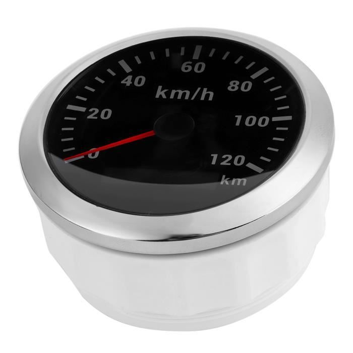 KUS Compteur De Vitesse GPS 85 Mm – 0-60 Nœuds, 12V/24V, Étanche IP67, Rétroéclairage Rouge/Jaune, Pour Bateau/Yacht, Antenne Incluse