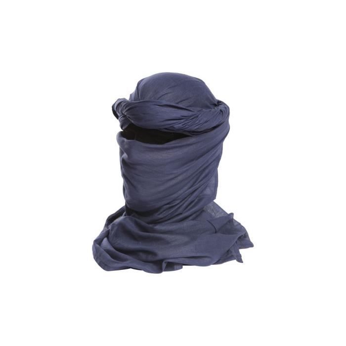 Chèche Coton Noir ARES – Protection Solaire Et Anti-poussière – 100% Coton – 230 X 83 Cm
