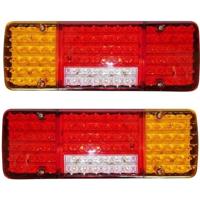 2 X 12v Led Feux Lampes Arrieres Camion Remorque Fourgon Caravane Camper *92 Led