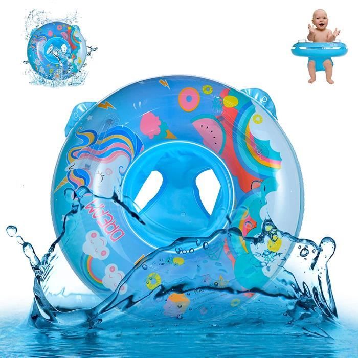 Bouée De Natation Bébé Licorne - Siège Gonflable Avec Auvent Pour Enfants 6-48 Mois (Blanc)