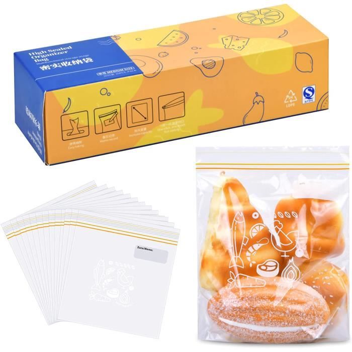 25Pcs Sachet Zip Transparent Sac Congelation Zip Reutilisable Sac