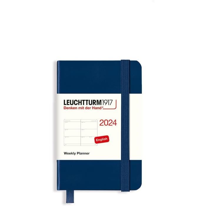 LEUCHTTURM1917 Agenda Semainier Mini A7 2025 Sky Anglais – Planificateur Semaine Compact, Qualité Premium Pour Organisation Parfaite